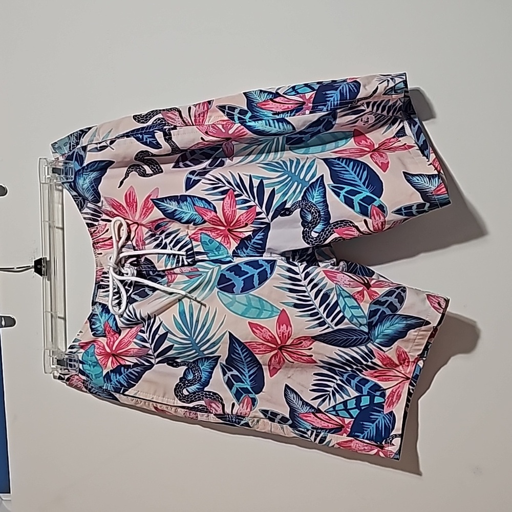 Hollister Epic Flex Stretch Board Short Swim trun S 30 Pink Floral 8 inch inseam